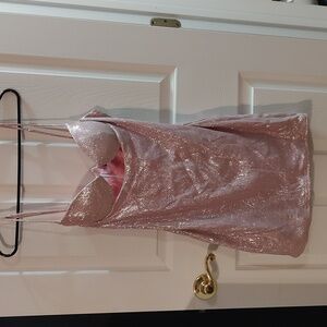 EUC LIGHT PINK SPARKLE MINI DRESS WITH CUT OUT